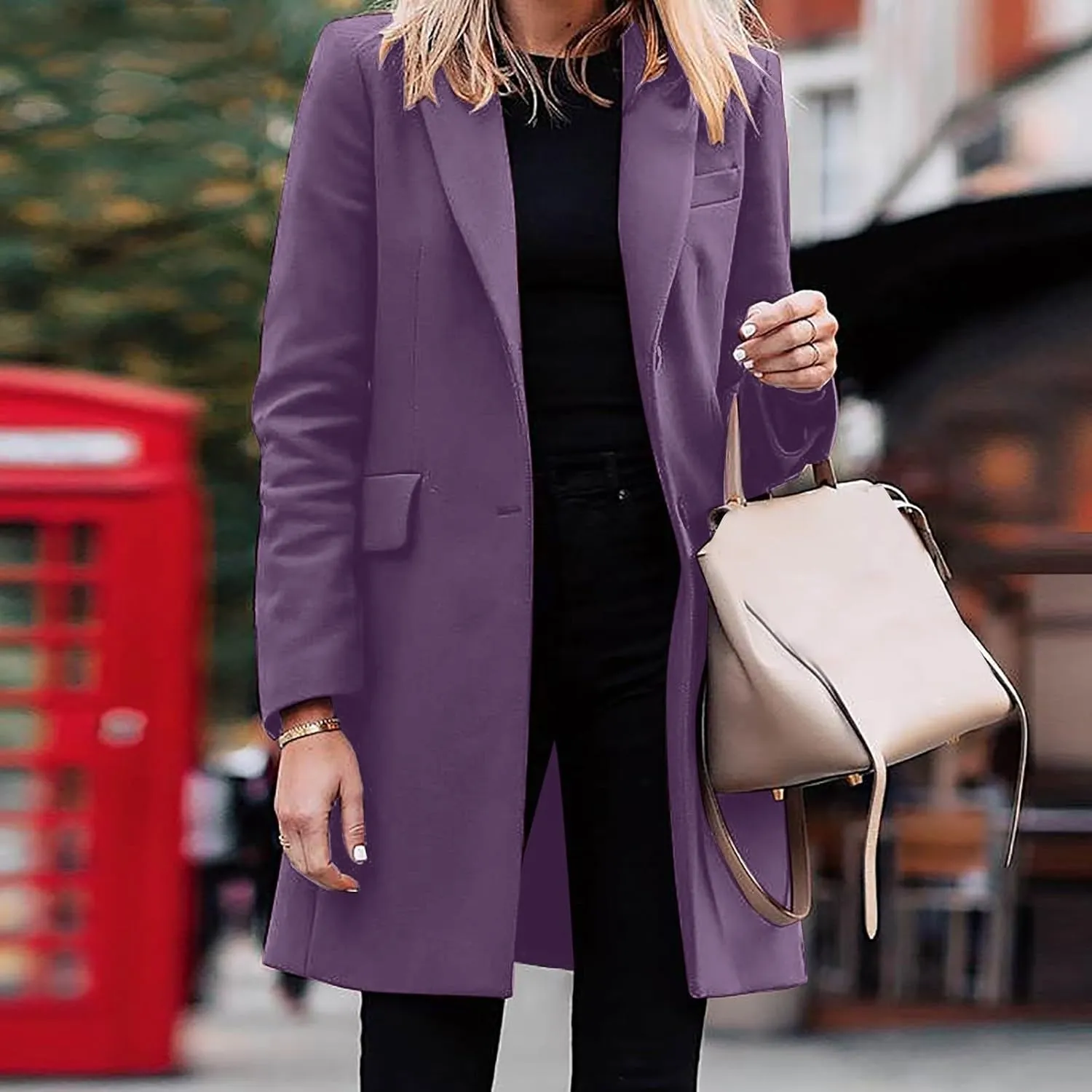 cooki Womens Coats Winter Wool Blend Trench Coats Lapel Pea Coat Plus Size Long Jackets With Pocket Double Breasted Peacoats