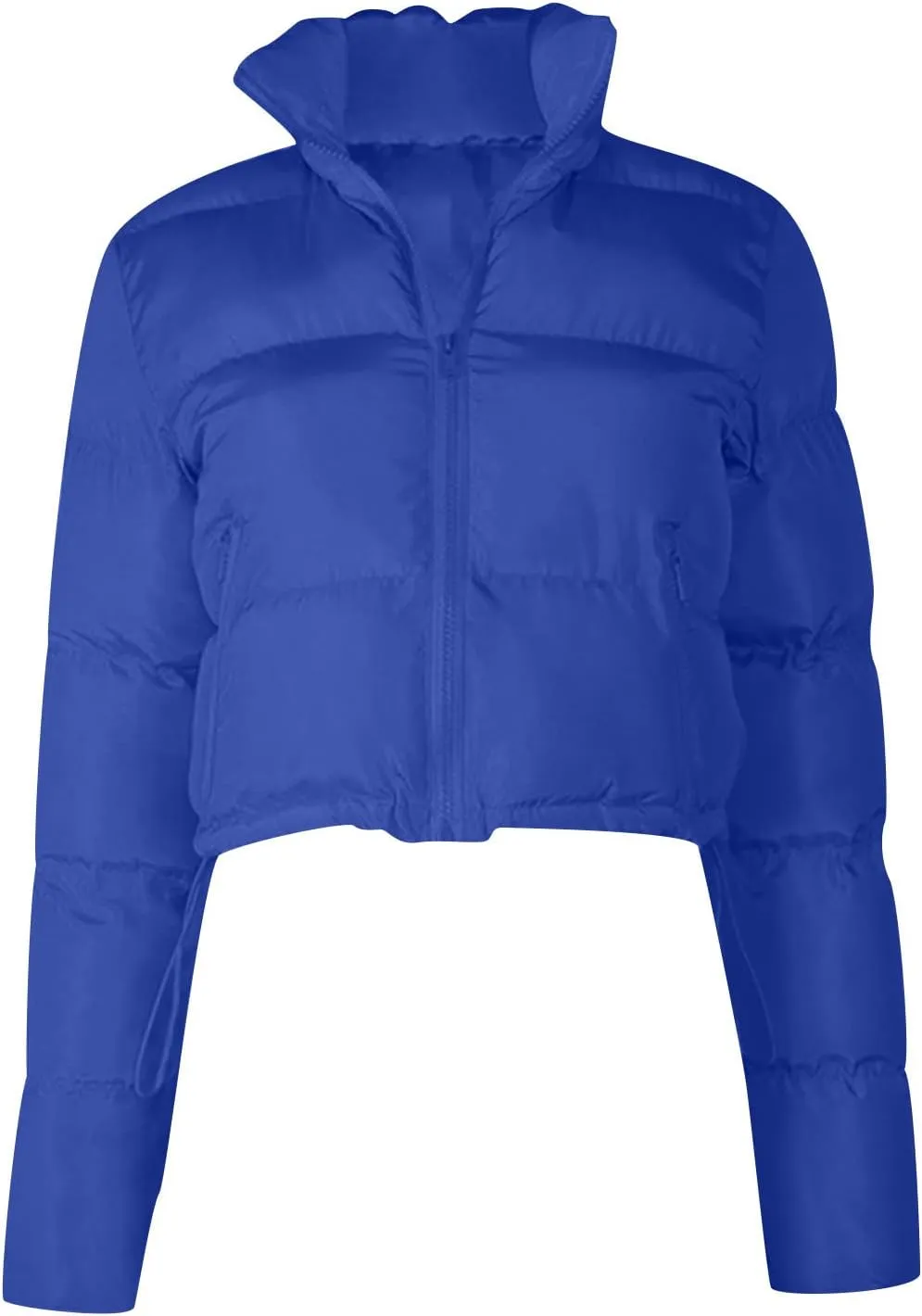 DASAYO Womens Zipper Short Puffer Jacket Bubble Puffy Quilted Down Coat Softest Winter Coat Fashion Water Repellent