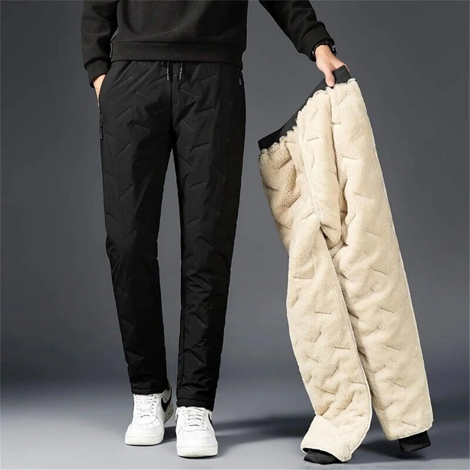 Men's Fleece Lined Sweatpants Winter Warm Pants Jogger Lounge Athletic Running Jogger Pants with Pockets