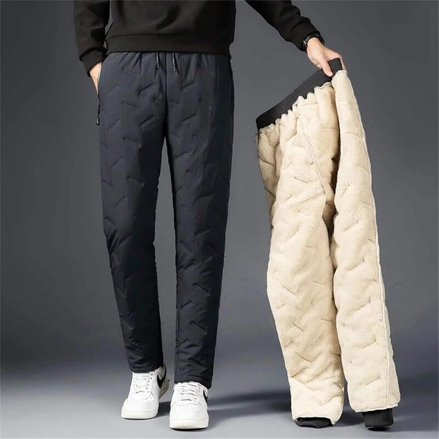 Men's Fleece Lined Sweatpants Winter Warm Pants Jogger Lounge Athletic Running Jogger Pants with Pockets