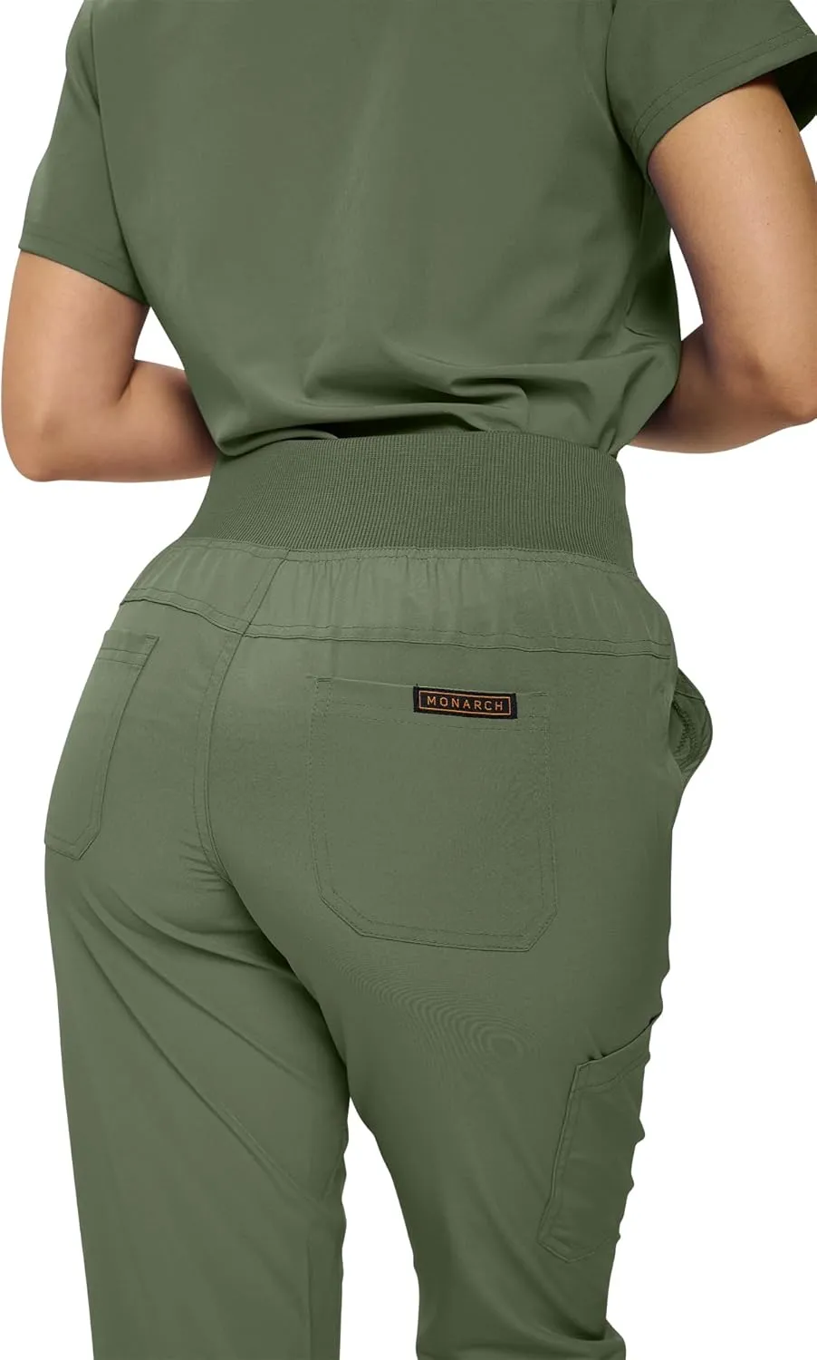 Monarch Uniforms Womens Jogger Scrubs Ribbed Jogger Scrub Pants for Women
