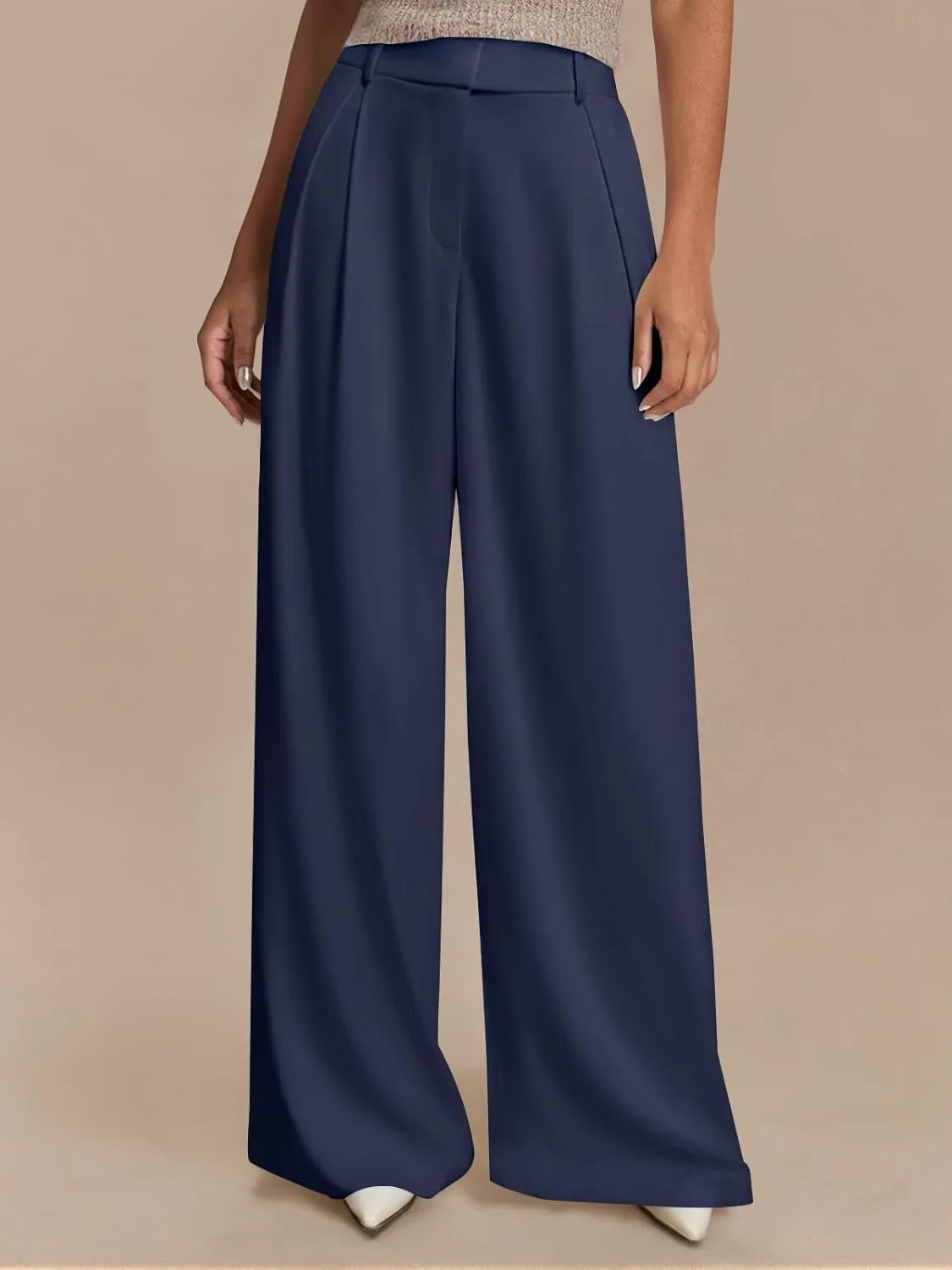 NIMIN High Waisted Dressy Pants for Women Straight Leg Business Casual Work Trousers Office Slacks with Pockets