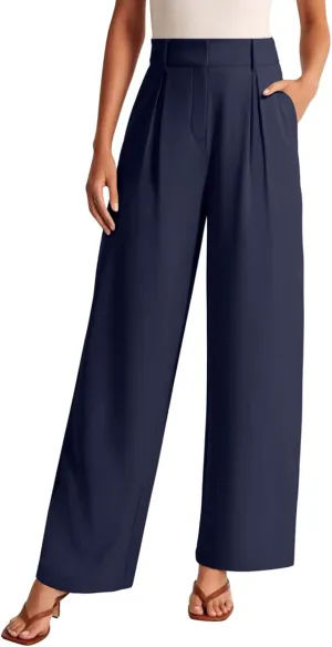 NIMIN High Waisted Dressy Pants for Women Straight Leg Business Casual Work Trousers Office Slacks with Pockets