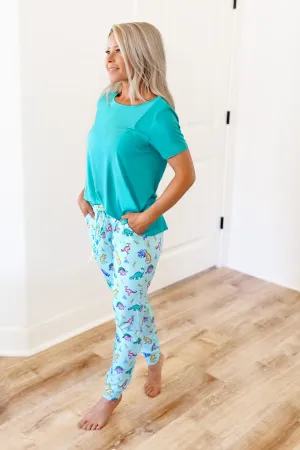 Rawr Your World Dinos & Dragonflies Women's Jogger Style PJ Pants