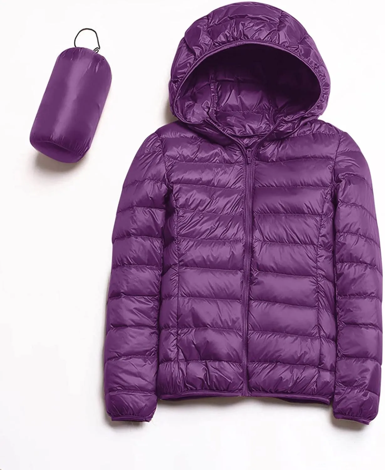 Thickened Down Alternative Jacket Windproof Winter Coat with Recycled Insulation Winter Slim Short Hooded Warm White