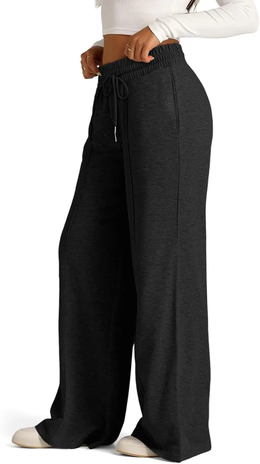 Wide Leg Sweatpants Women Baggy Oversized Straight Leg Sweatpants Lightweight Summer Casual Lounge Pants with Pockets