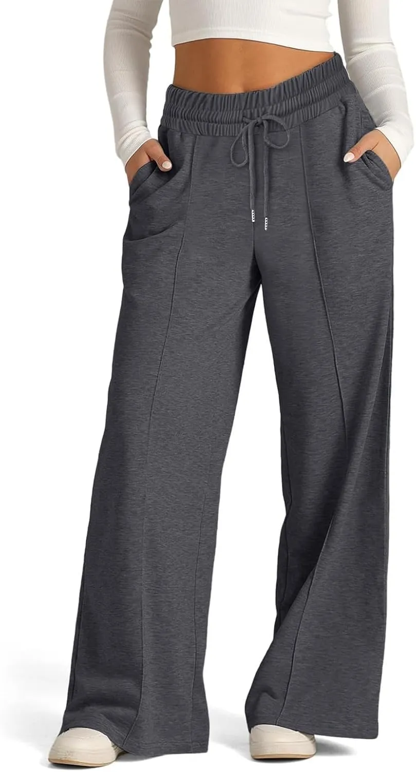 Wide Leg Sweatpants Women Baggy Oversized Straight Leg Sweatpants Lightweight Summer Casual Lounge Pants with Pockets