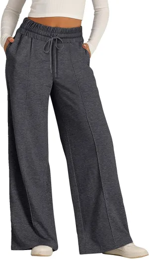 Wide Leg Sweatpants Women Baggy Oversized Straight Leg Sweatpants Lightweight Summer Casual Lounge Pants with Pockets