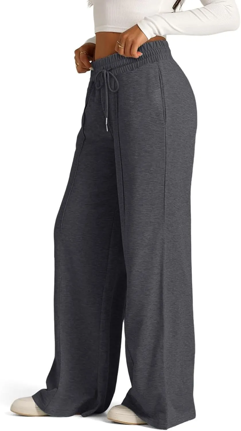 Wide Leg Sweatpants Women Baggy Oversized Straight Leg Sweatpants Lightweight Summer Casual Lounge Pants with Pockets