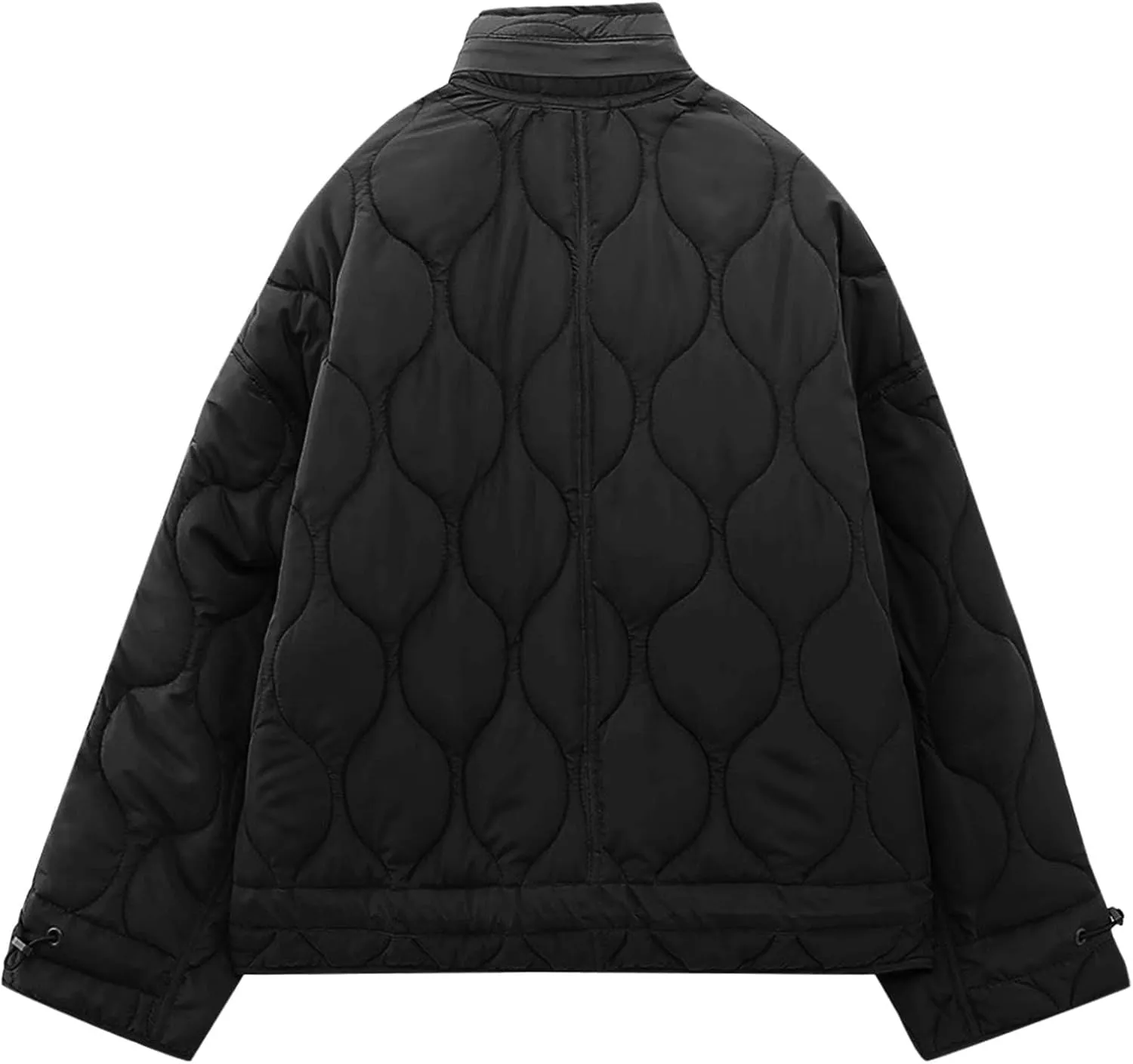 Winter Coats for Women 2024 Lightweight Packable Quilted Coat Oversized Long Sleeve Padded Jacket Daily Casual Outwear