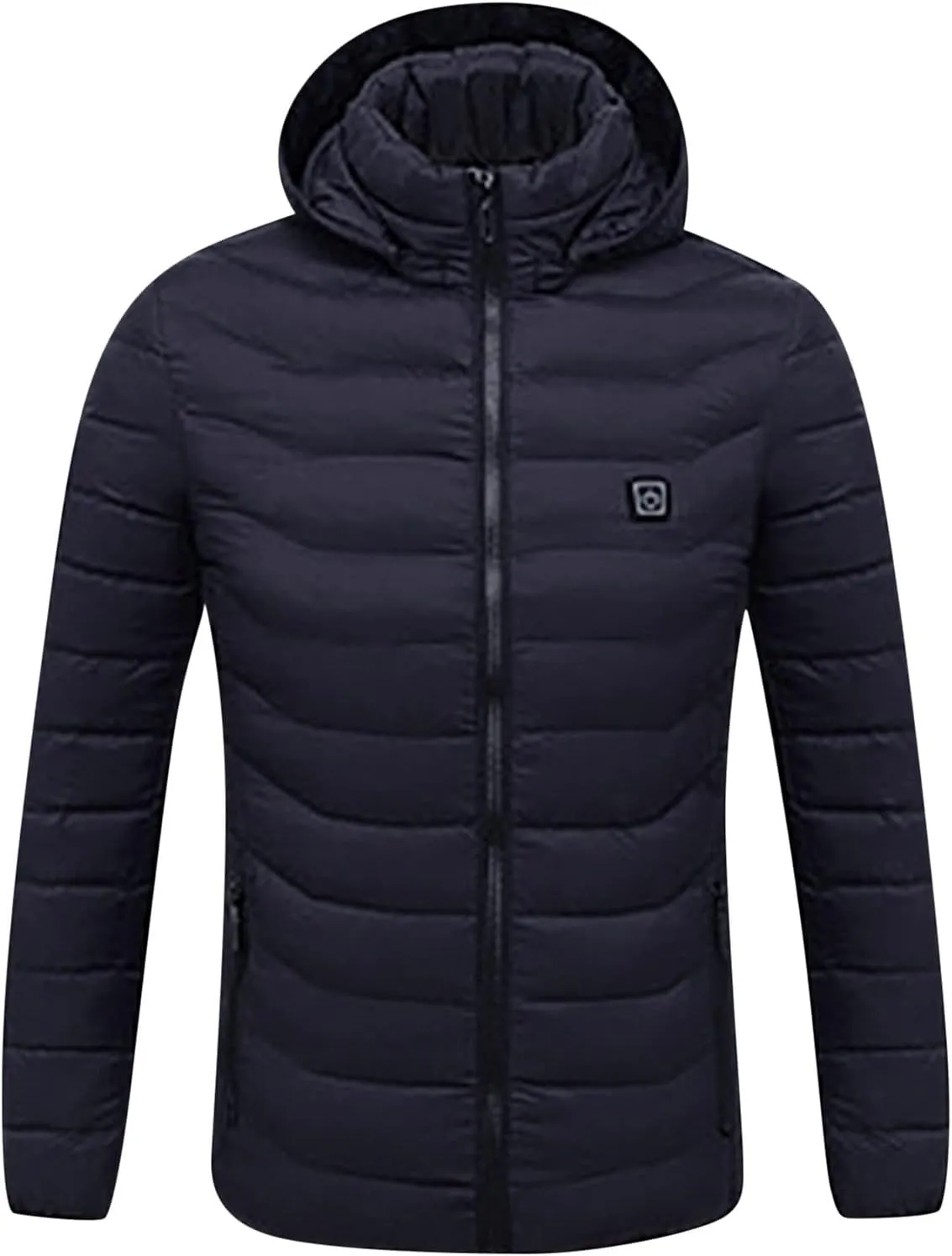 Winter Coats for Women Heated Puffer Jacket Winter Outdoor Hiking Skiing Insulated Coat Warm Long Sleeve Padded Outwear