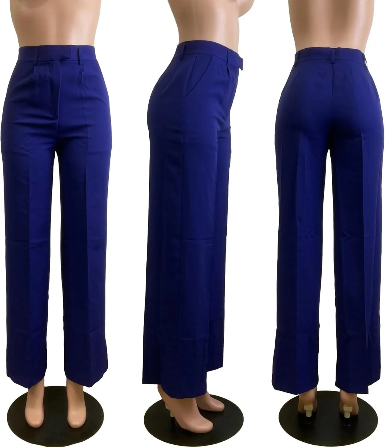 Women's Wide Leg Dress Pants High Waisted Straight Leg Office Casual Trousers with Pockets Work Office Palazzo Pants