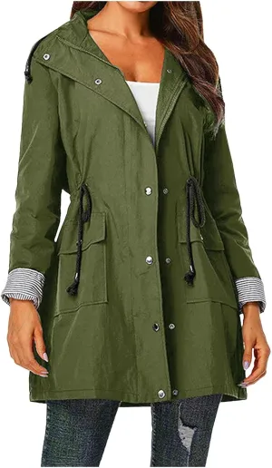 Women'S Windbreaker Gothic Punk Collar Pea Coat Winter Coat Women'S Long Fleece Pea Jacket Slim Hooded Dress Coat