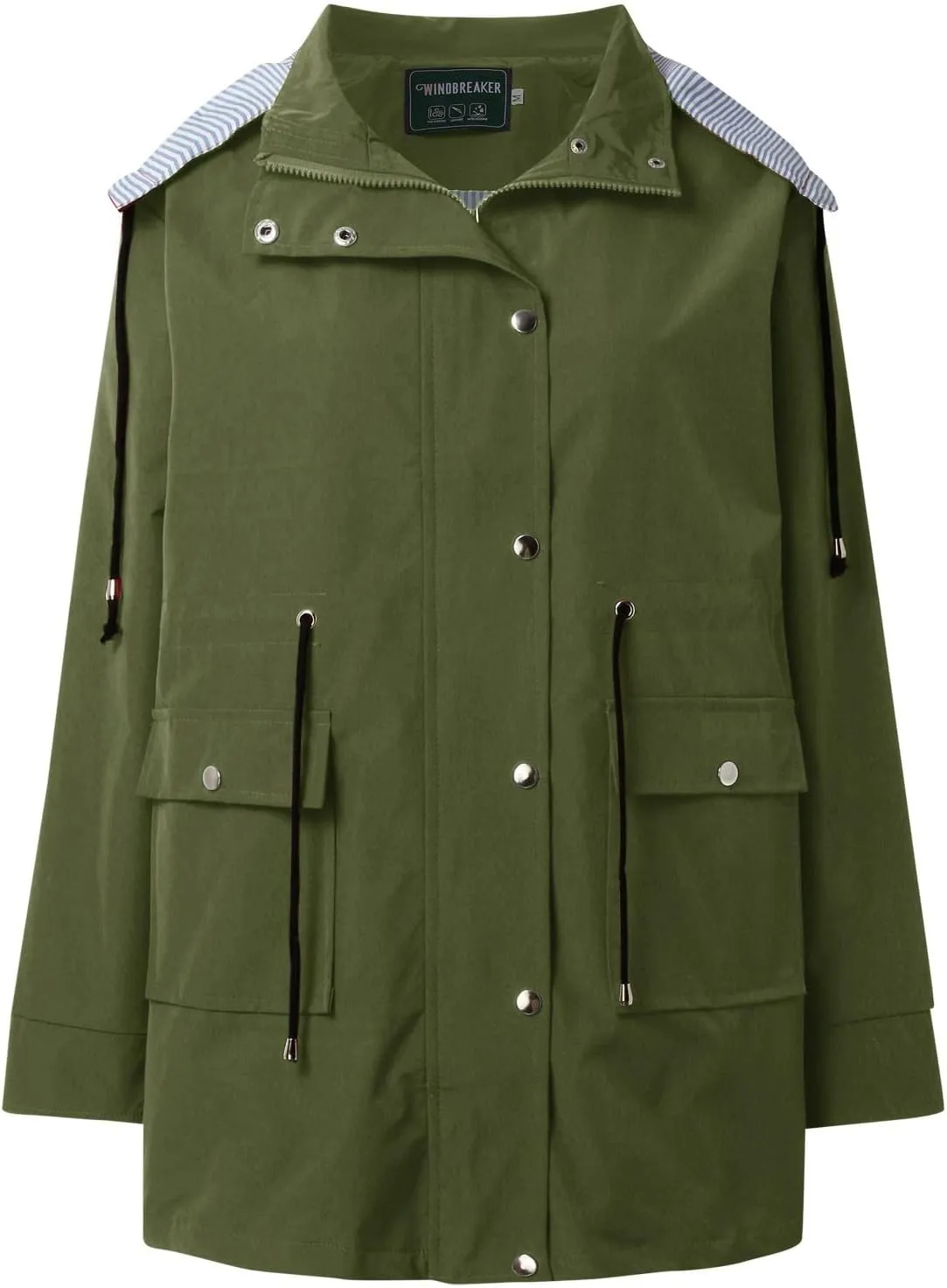 Women'S Windbreaker Gothic Punk Collar Pea Coat Winter Coat Women'S Long Fleece Pea Jacket Slim Hooded Dress Coat