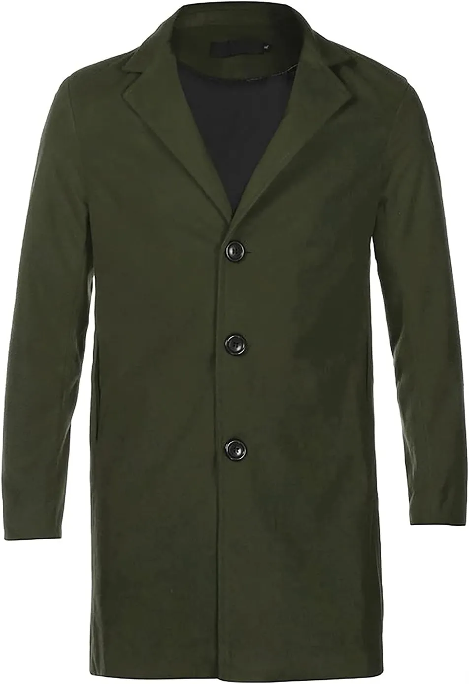 Ymosrh Winter Coats for Men Formal Single Breasted Figuring Overcoat Long Wool Warm Jacket Outwear Jackets