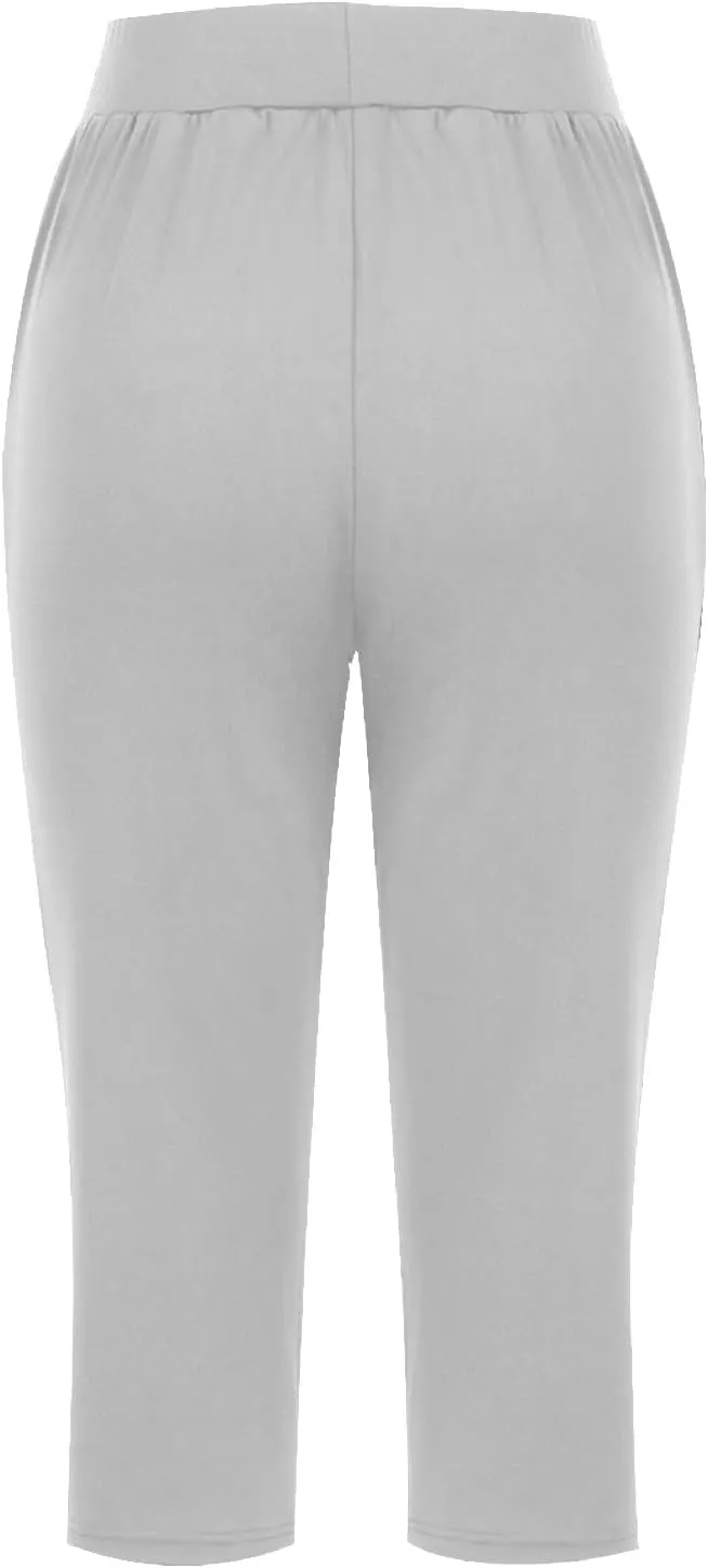 Yoga Capri Pants for Women High Waisted Loose Fitting Capri Wide Leg Pants Capri Pants for Dressy Casual Sweat Capris
